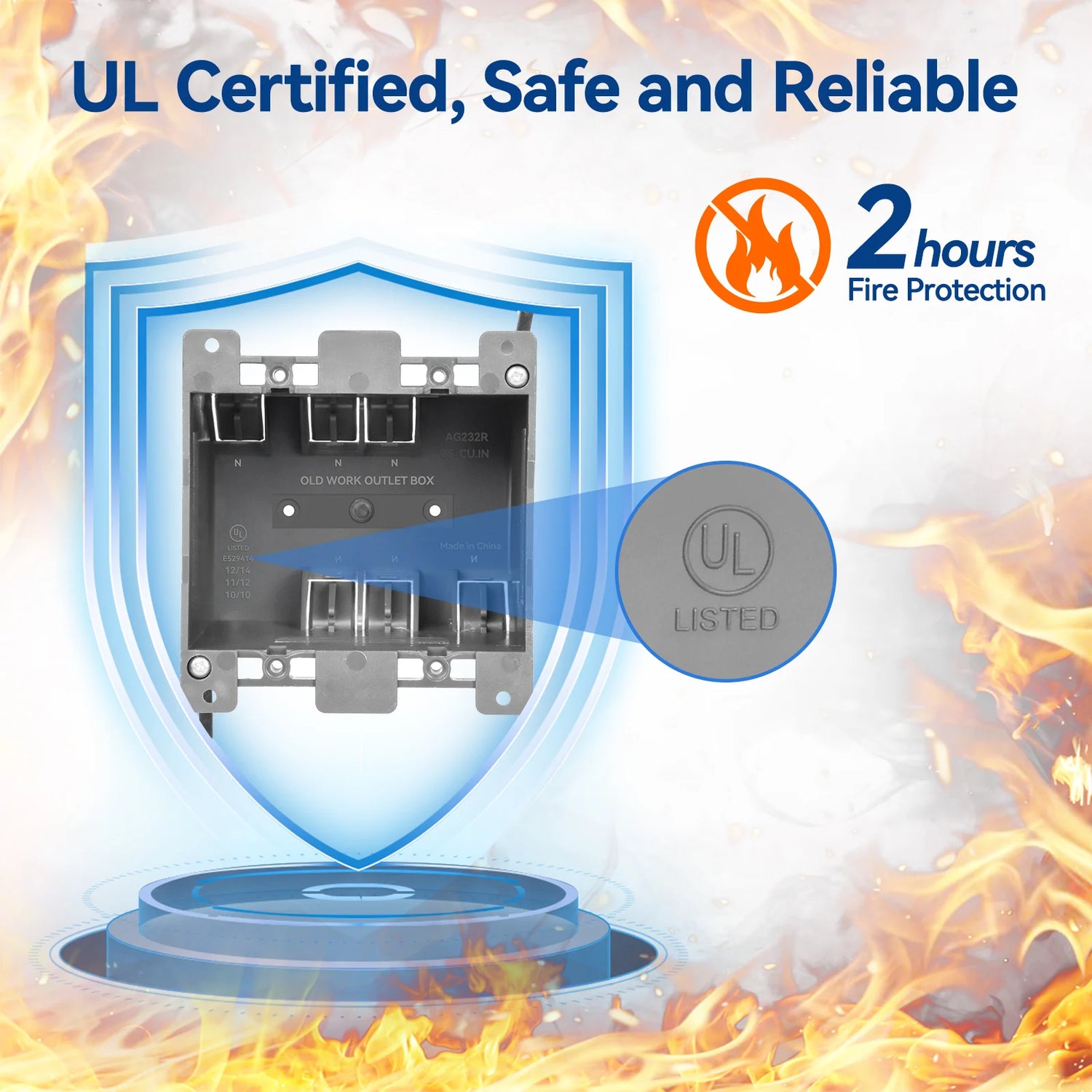 ul certified 2 hour fire protection eletrical box
