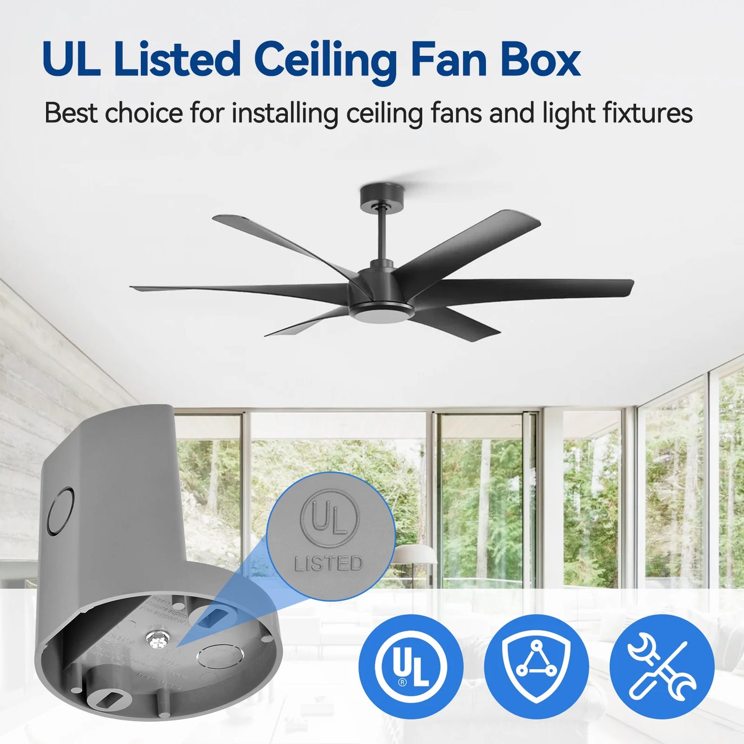 togalonn ul listed PVC ceiling fan box
