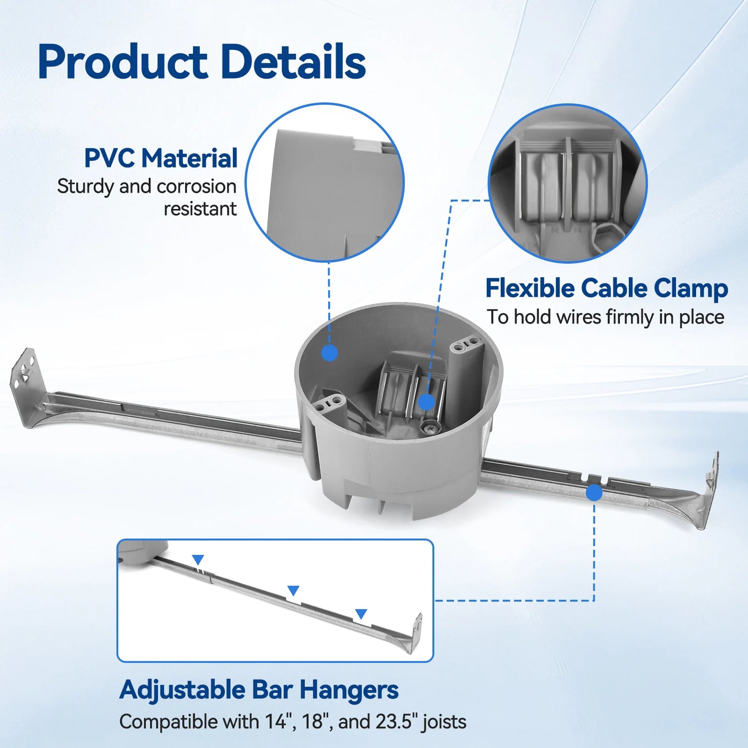 togalonn ceiling box with bar hanger product details