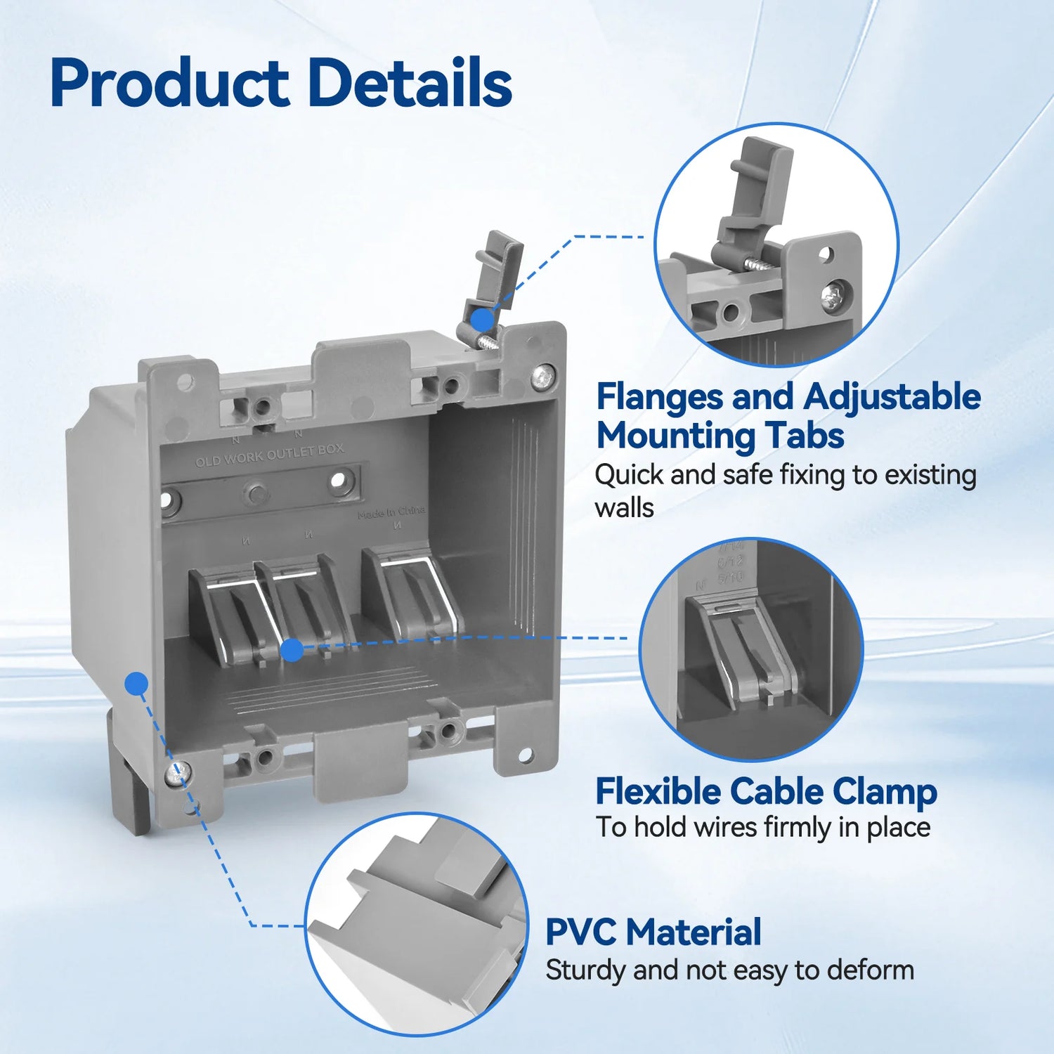 high quality 2 gang old work eletrical box product details