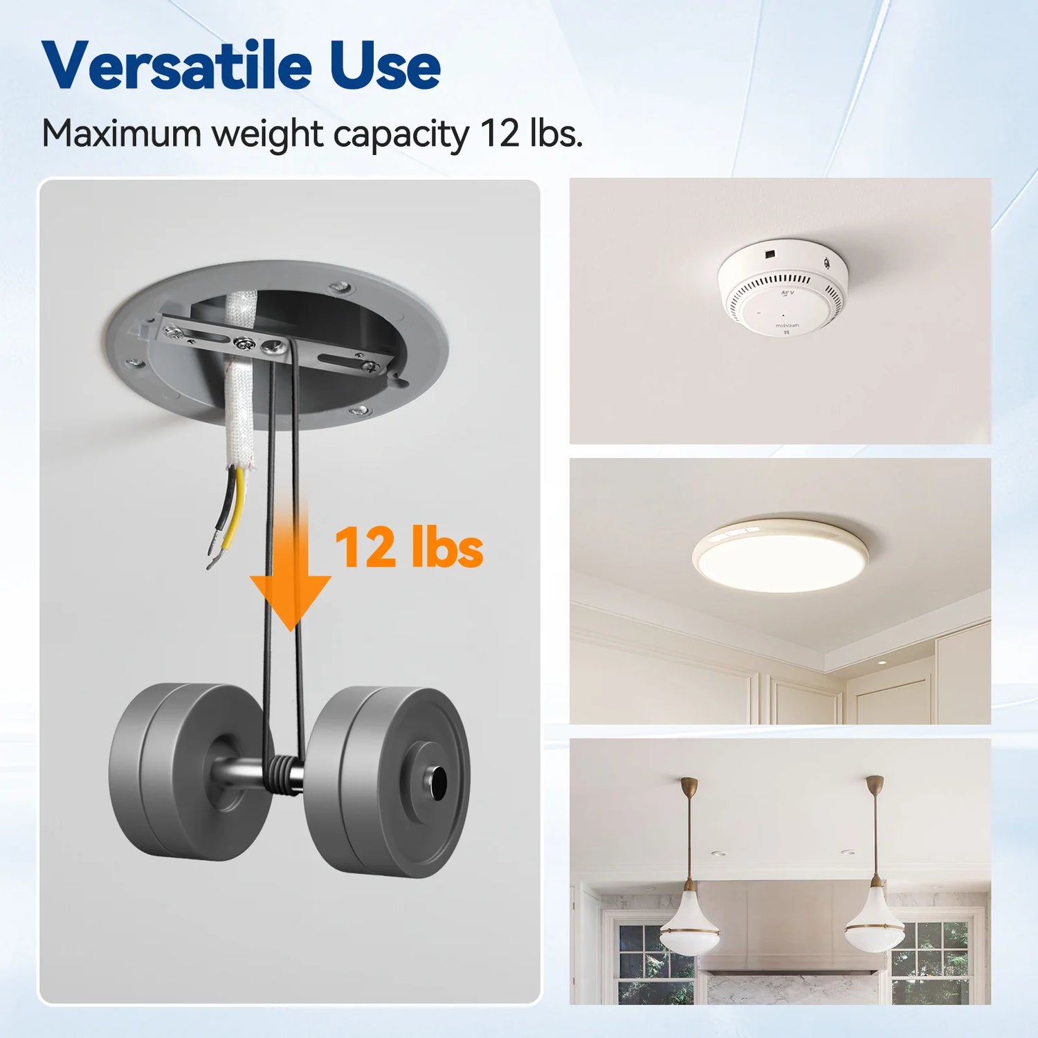 versatile use old work ceiling box with weight capacity in 12 lbs