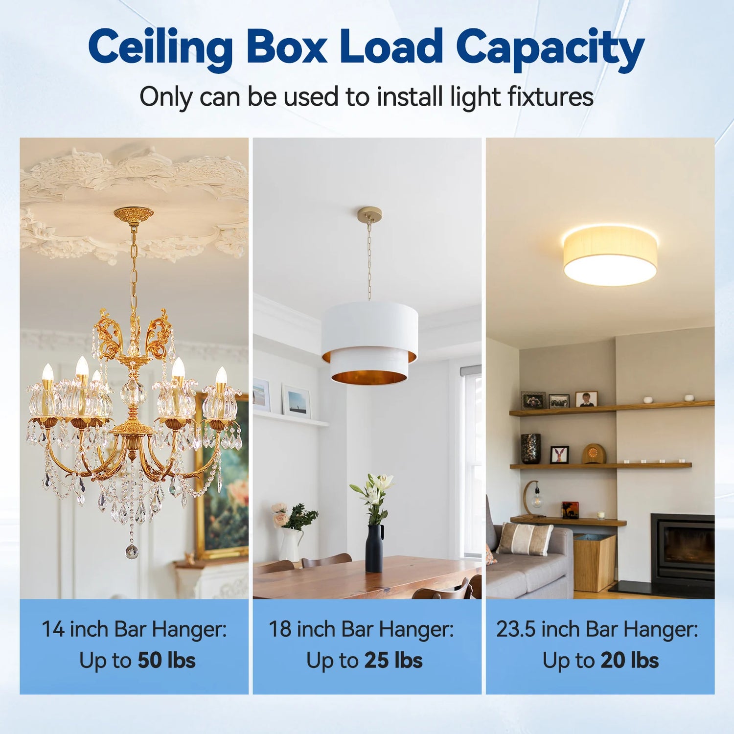 togalonn ceiling box with bar hanger load capacity up to 50 lbs