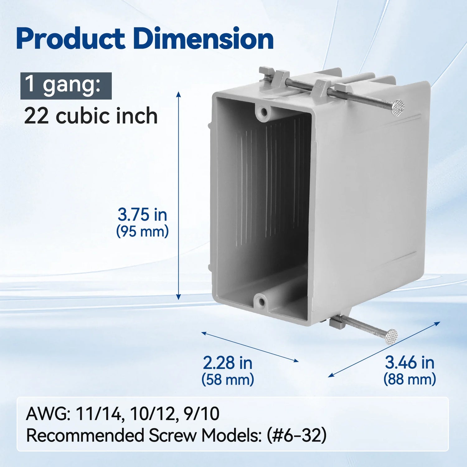 togalonn 22 cu.in 1-Gang New Work Outlet Box product dimension