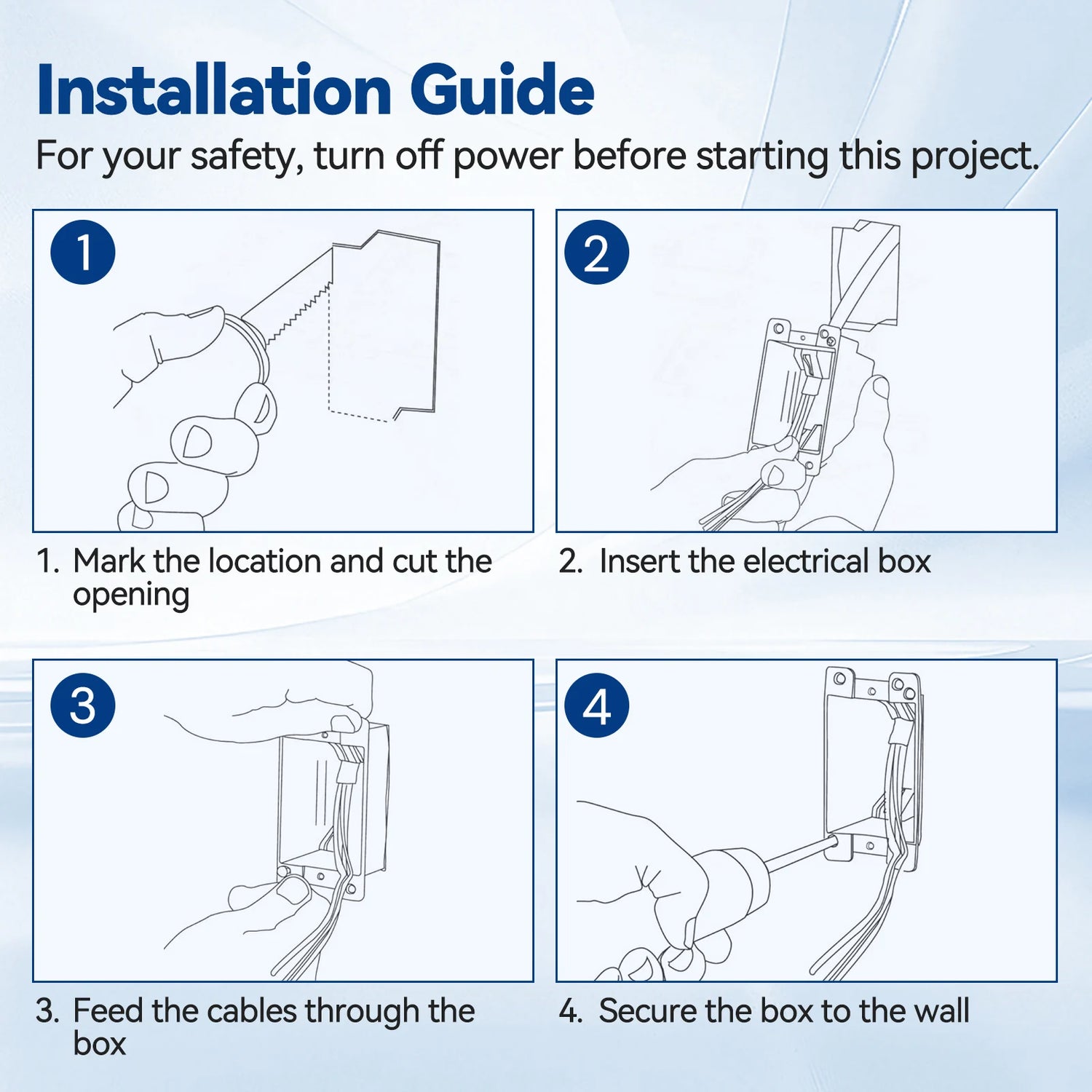 togalonn 14 cu.in 1 gang old work eletrical box installation steps