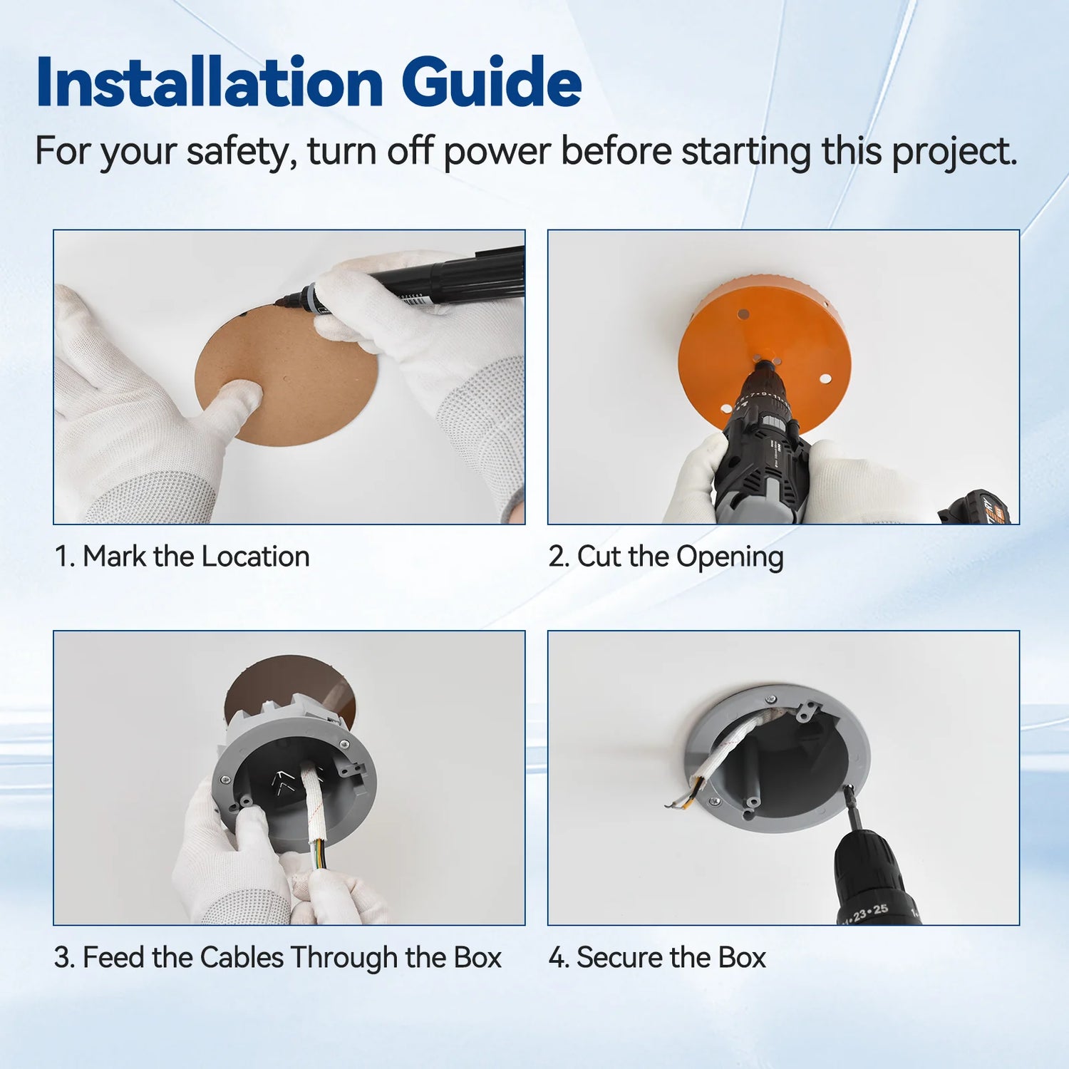 18 cu.in old work eletrical box installation guide