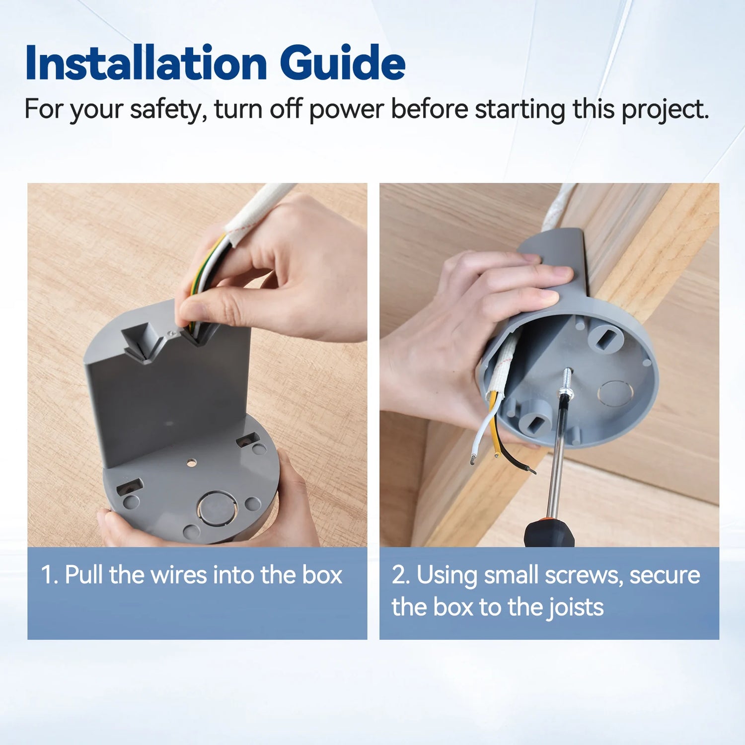 togalonn pvc ceiling fan box installation steps